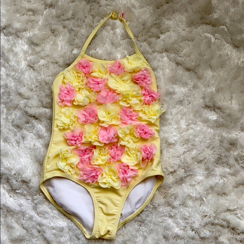 Yellow and pink flower 🌸 bathing suit.